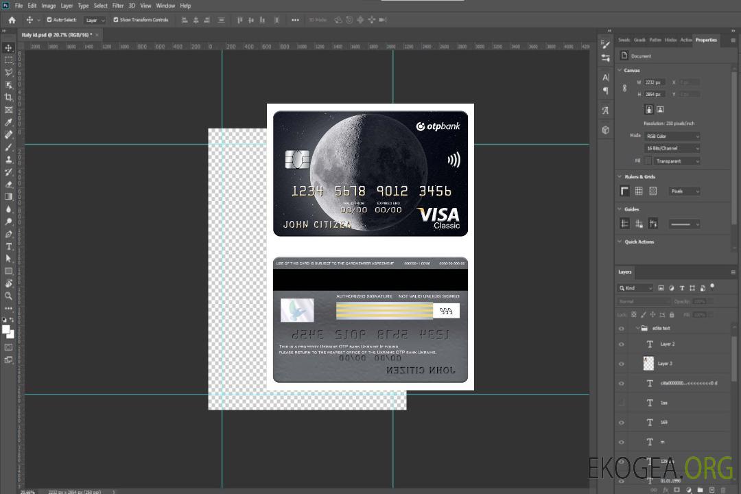 Banque OTP d'Ukraine Carte visa classique d'Ukraine template Banque OTP d'Ukraine Carte visa classique d'Ukraine template